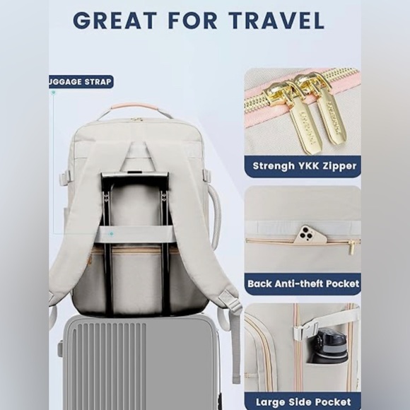 NWT Carry on Backpack, 40L Personal Item Flight Approved, Waterproof main image 5